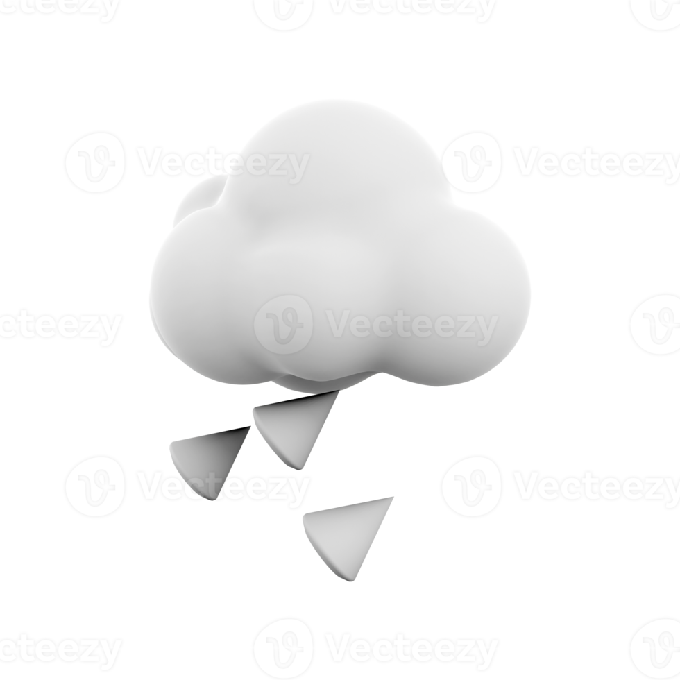 3d representación granizo nube icono. 3d hacer clima nube con granizo icono. granizo nube. png