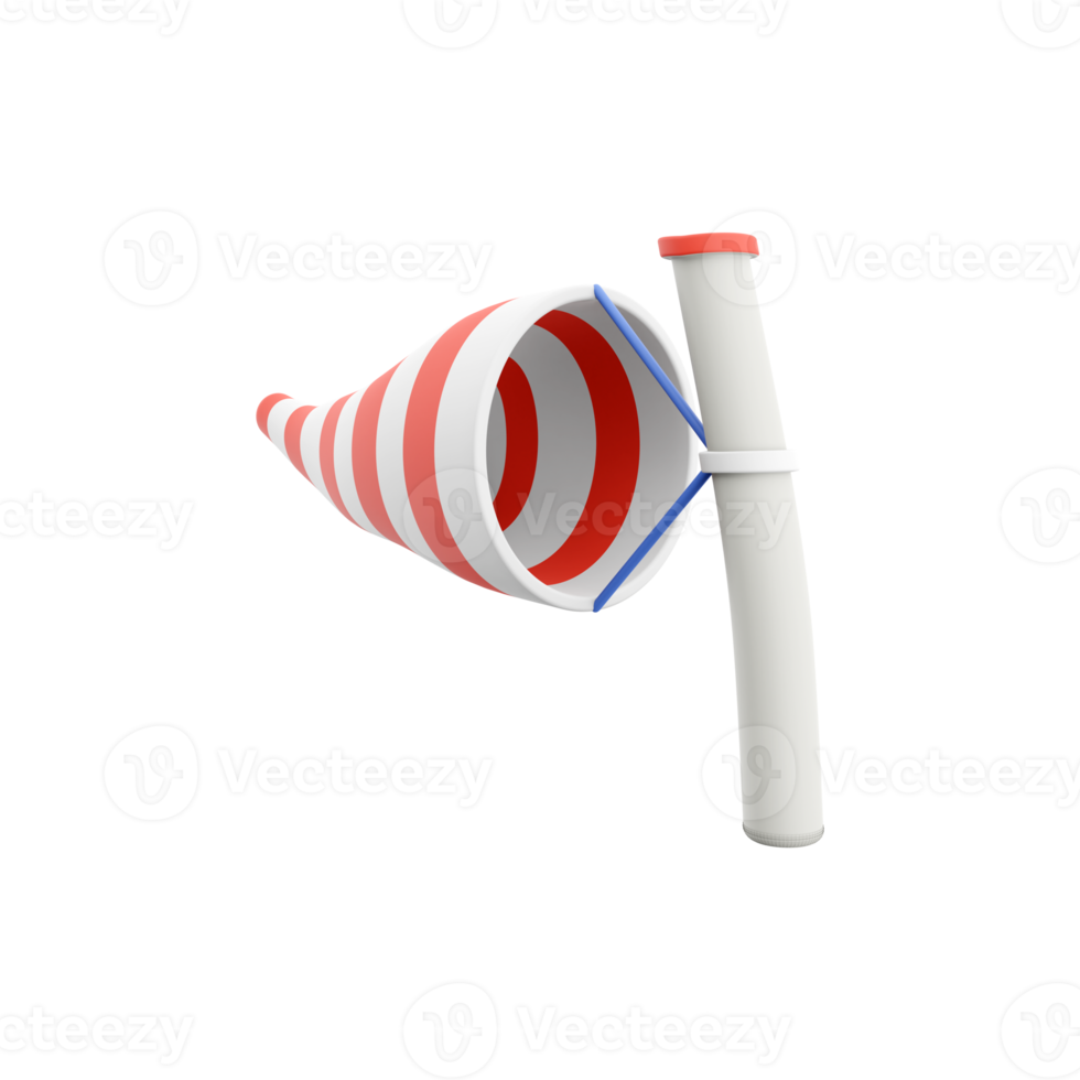 3d renderen windsock icoon. 3d geven wind richting gereedschap icoon. windzak. png