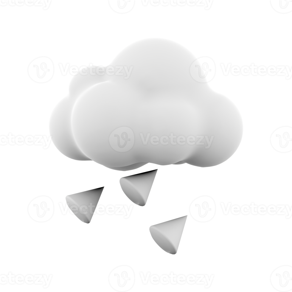 3d Rendern Hagel Wolke Symbol. 3d machen Wetter Wolke mit Hagel Symbol. Hagel Wolke. png