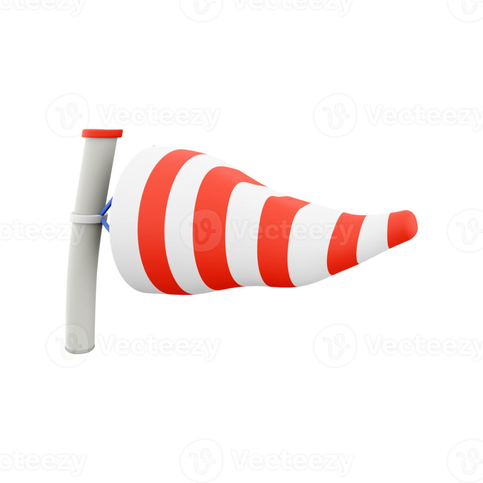 3d rendering windsock icon. 3d render wind direction tool icon. Windsock. png