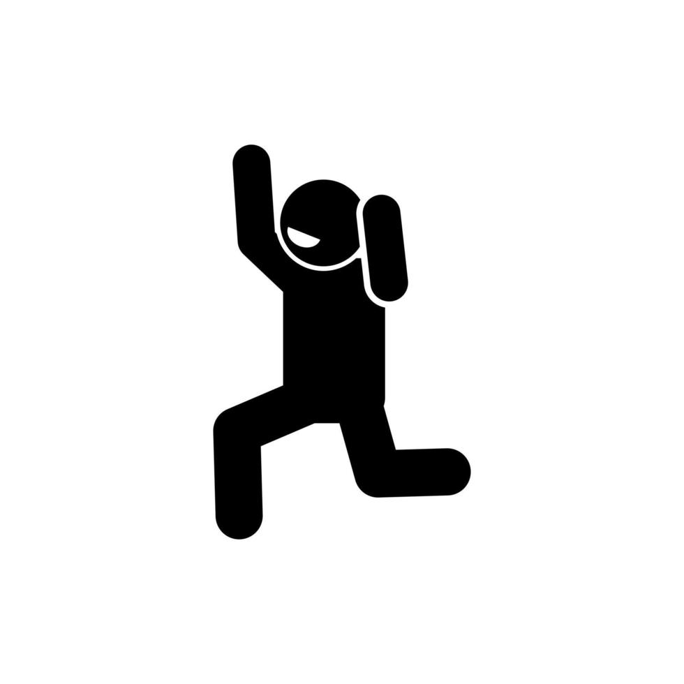 happy and dancing stick figure pictogram illustration vector