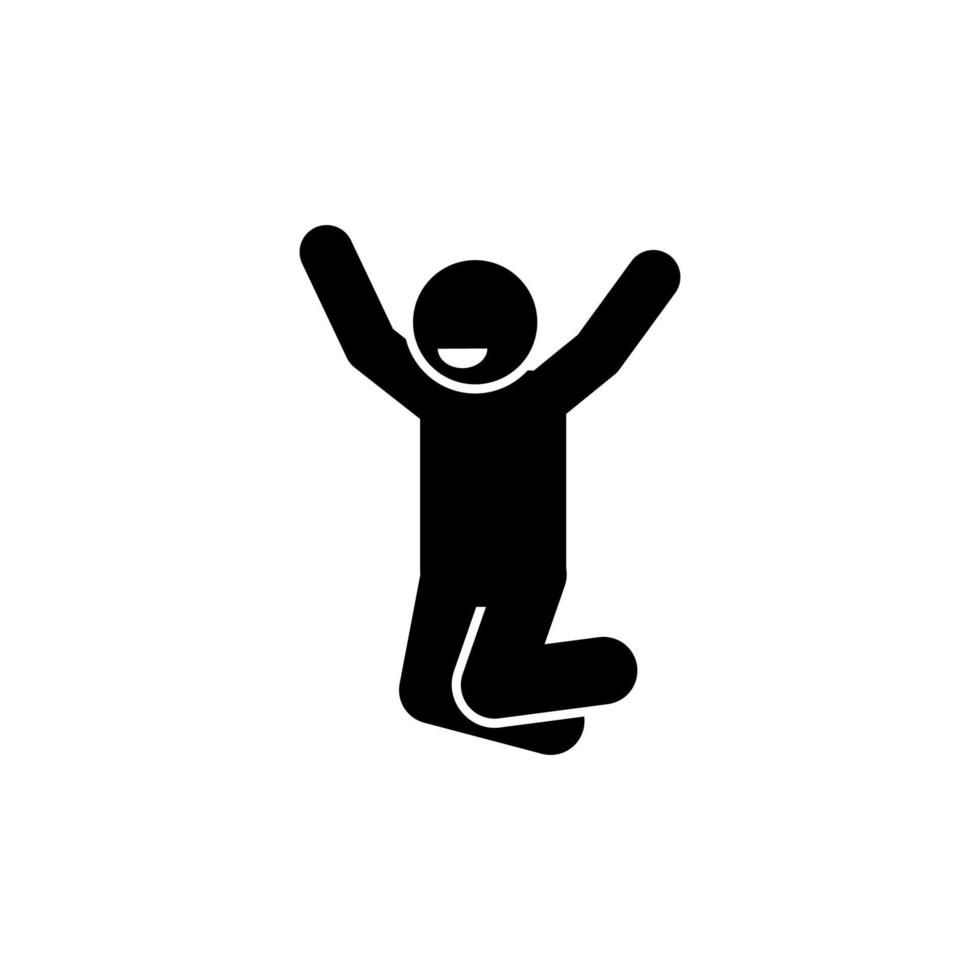 happy and dancing stick figure pictogram illustration vector