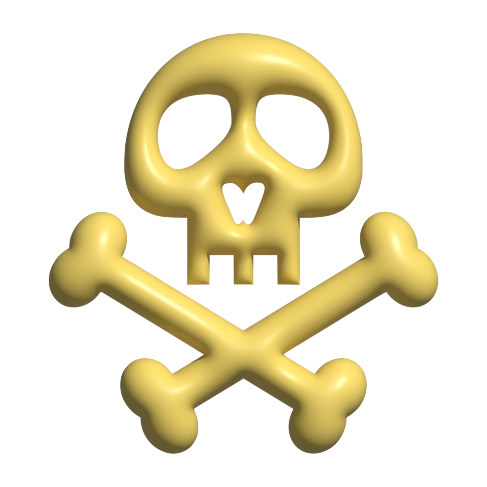 3d icon of skull bone png