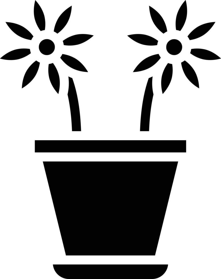 Flower Pot Vector Icon Style