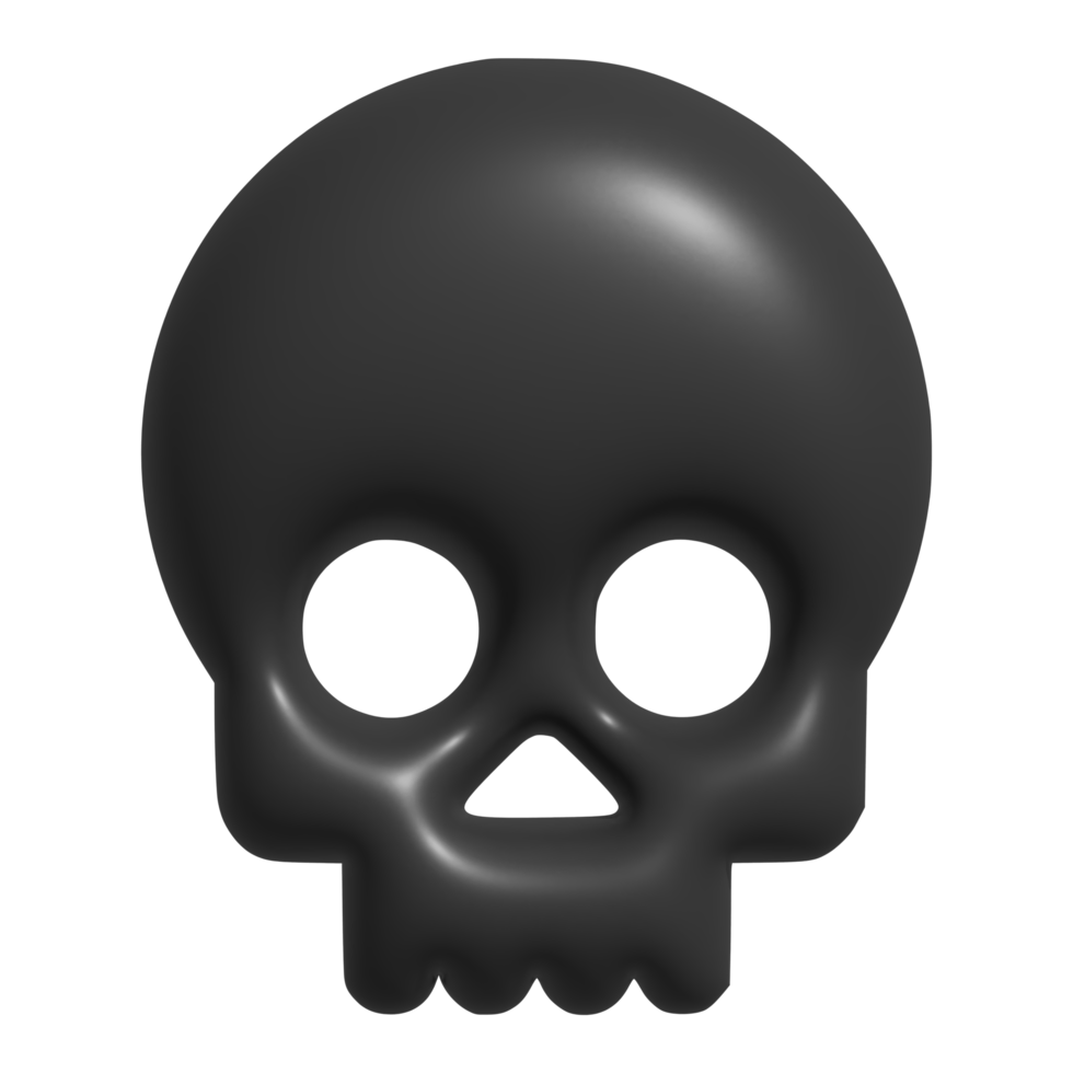 3d icono de cráneo hueso png