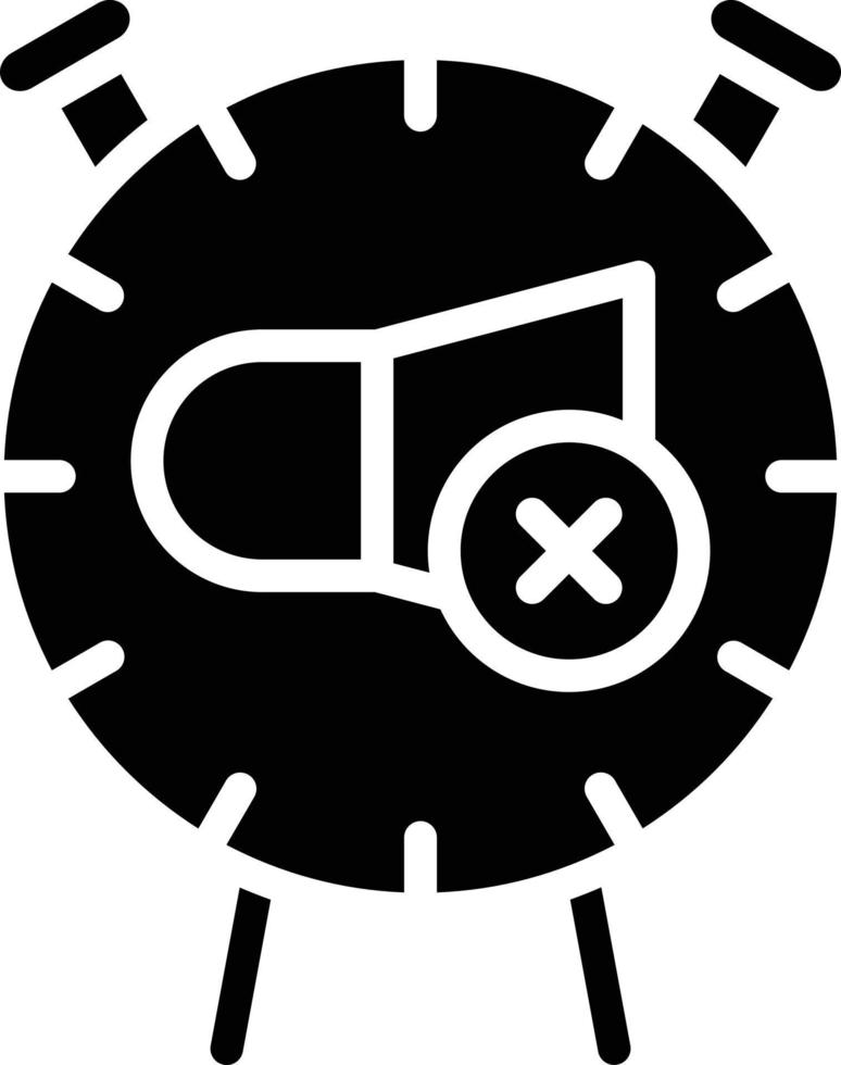 Mute Alarm Clock Vector Icon Style