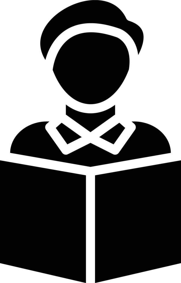 Student Reading Book Vector Icon Style