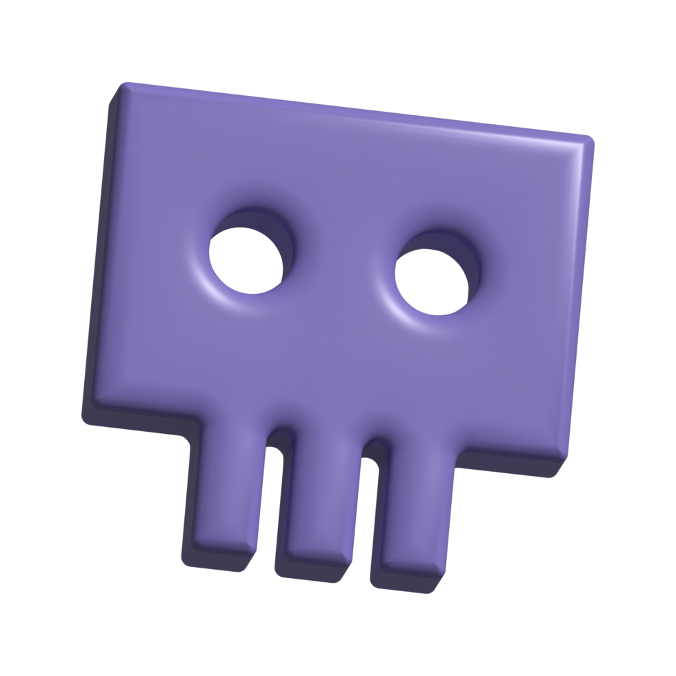3d icon of skull bone png