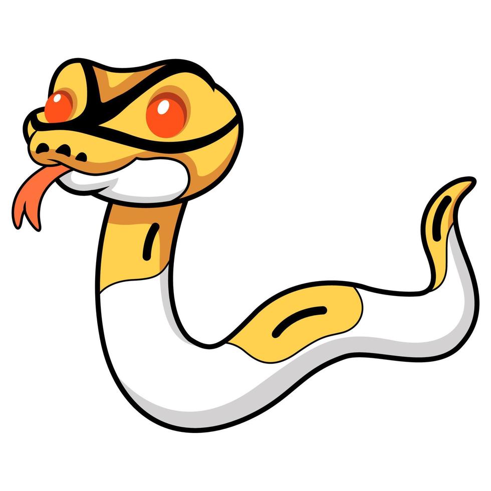 Cute albino pied ball python cartoon vector