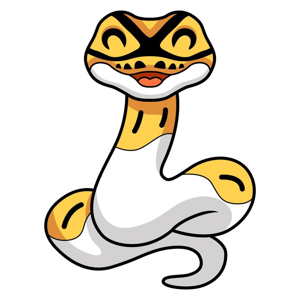 Cute albino pied ball python cartoon vector