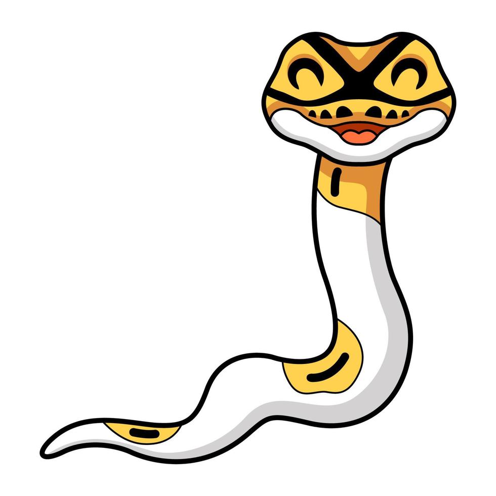 Cute albino pied ball python cartoon vector