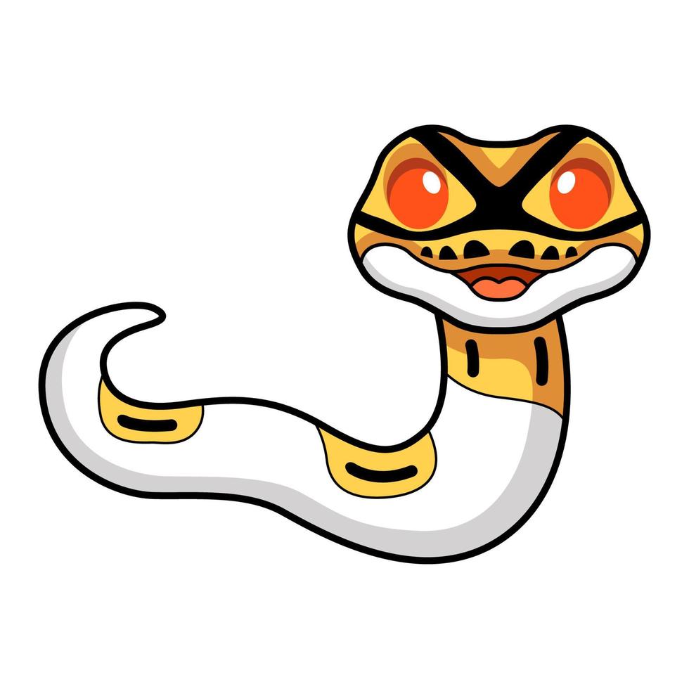 Cute albino pied ball python cartoon vector