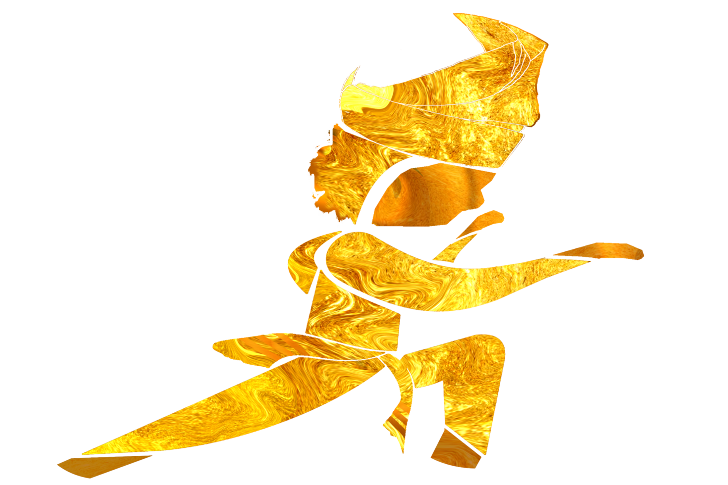 golden color of  martial art call silat  icon logo png