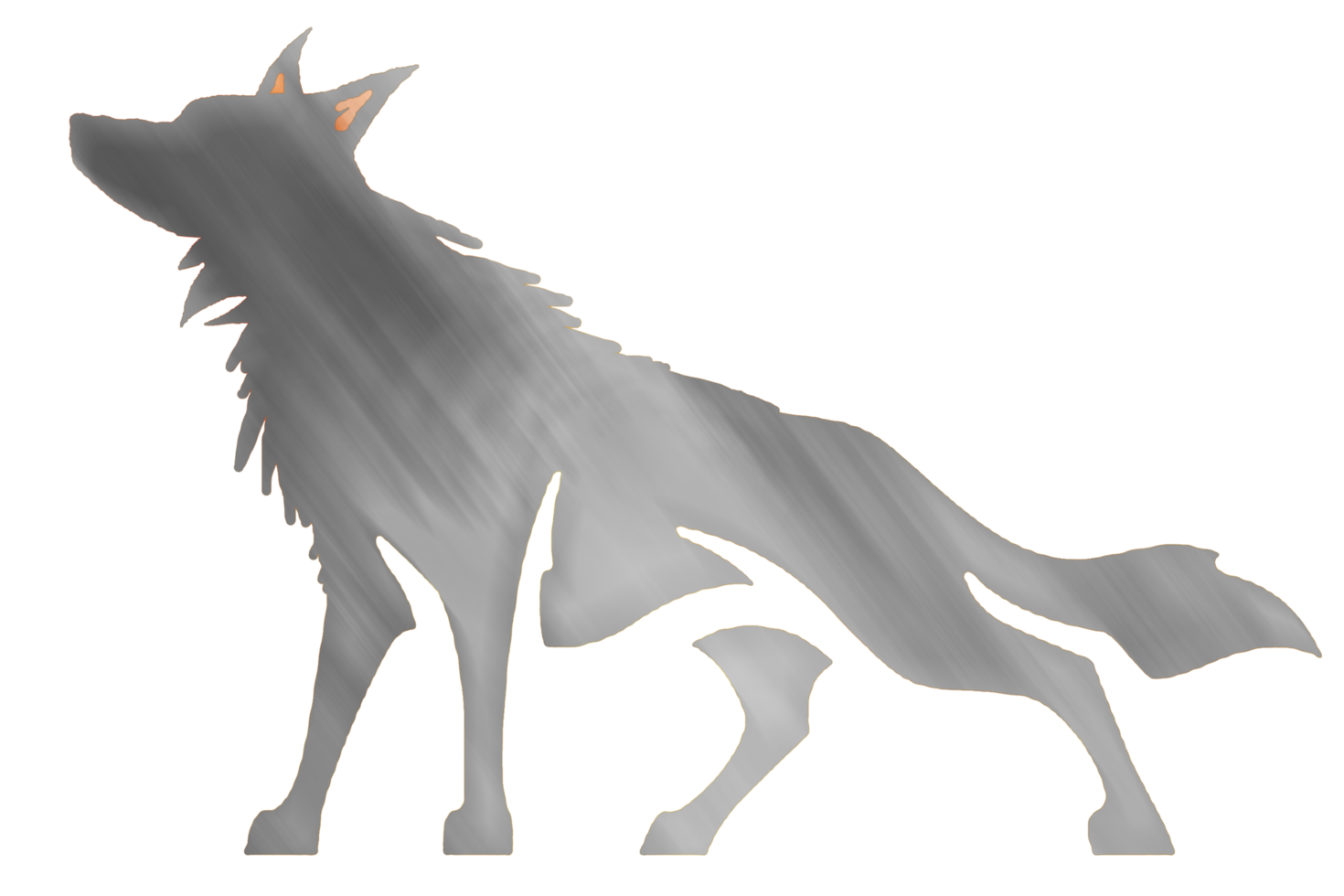 Icon of wolf silver color, png