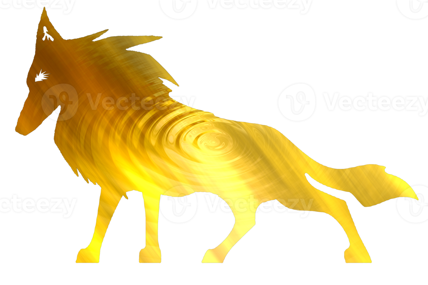 icoon van wolf gouden kleur png