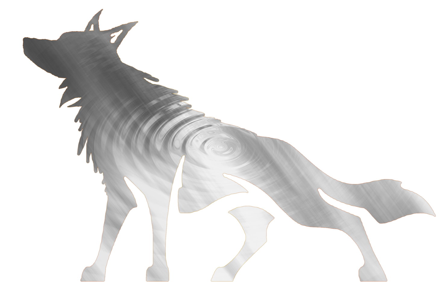 Icon of wolf silver color, png