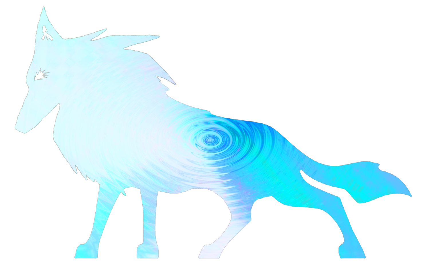 icoon van wolf kleur blauw png