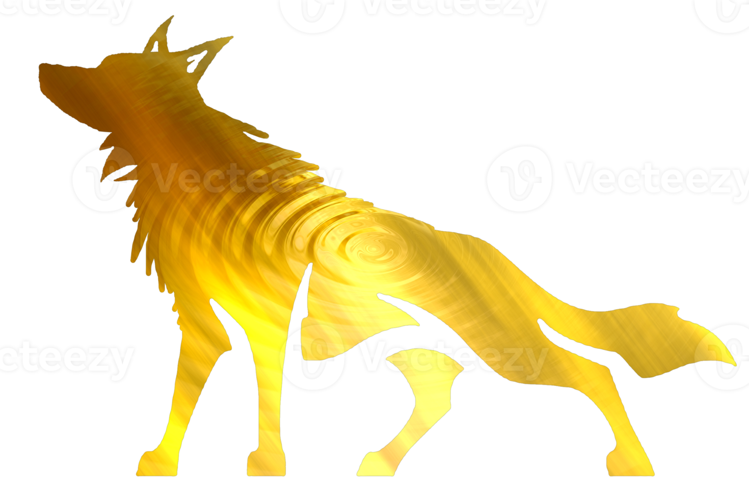 icoon van wolf gouden kleur png