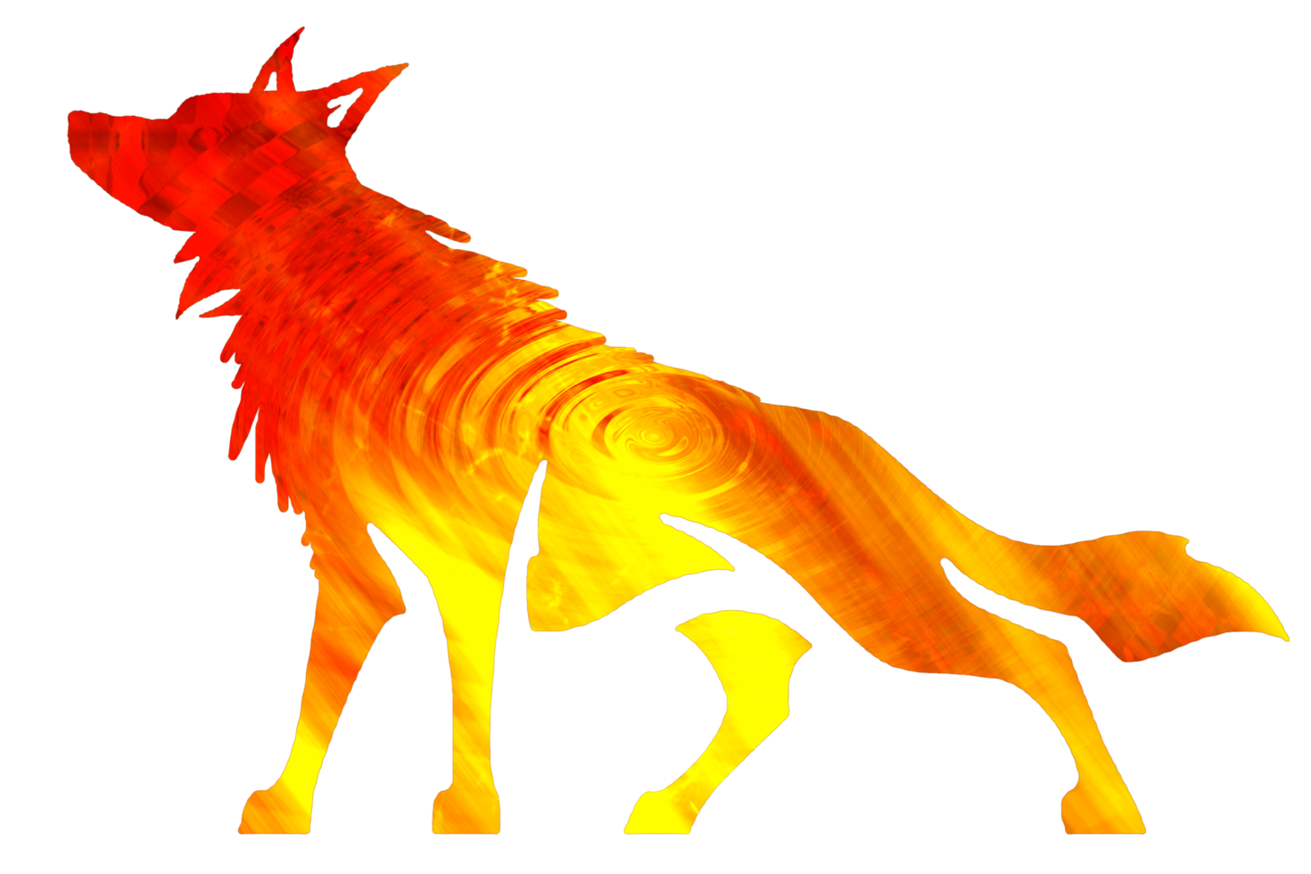 Icon of wolf color orange and red png