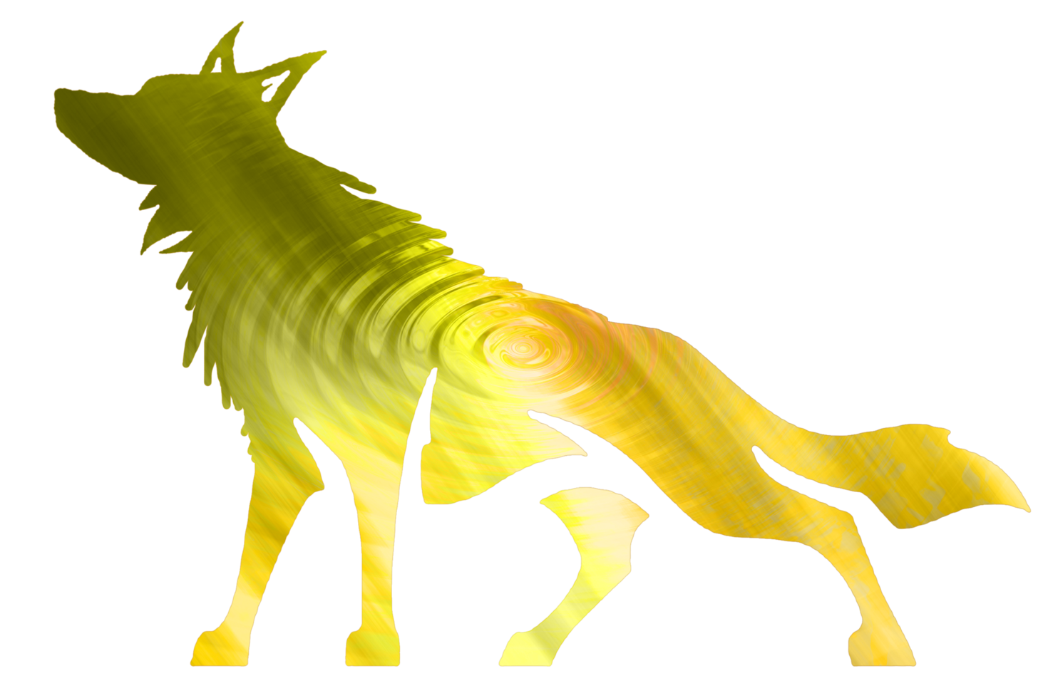 Icon of wolf golden color png