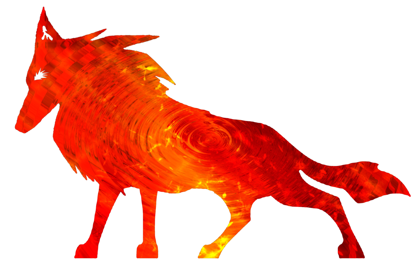 Icon of wolf color orange red png