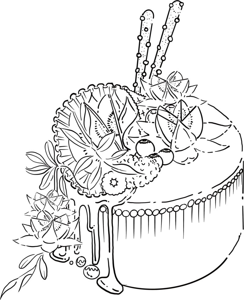 Hand drawn Cake Decoration png