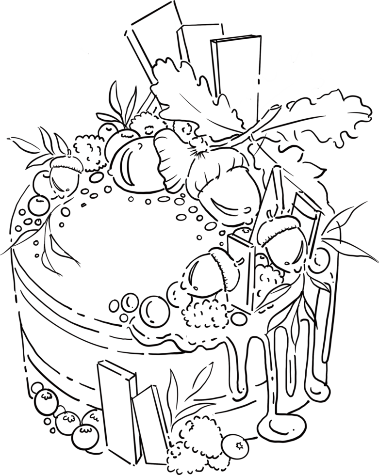 Hand drawn Cake Decoration png