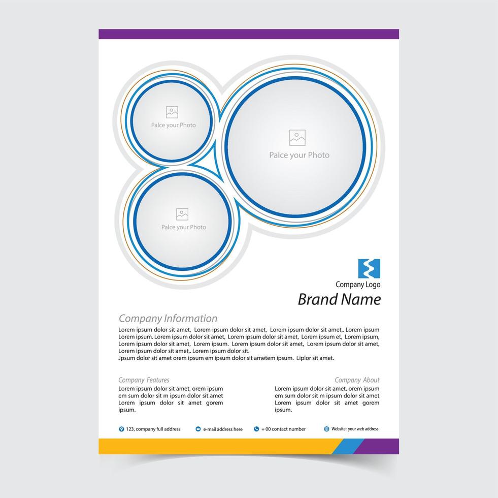 Flyer Template Free Design For Business vector