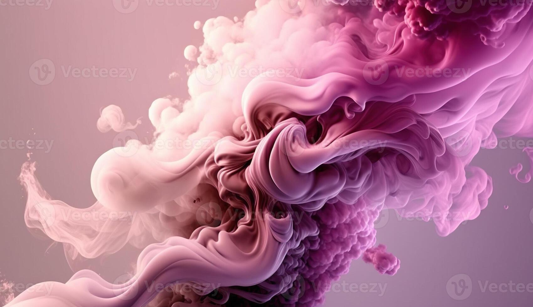 , Flowing light pink, viva magenta smoke with splashes. Soft fluid banner, spring female mood, 3D effect, modern macro realistic abstract background illustration, ink in water effect. photo
