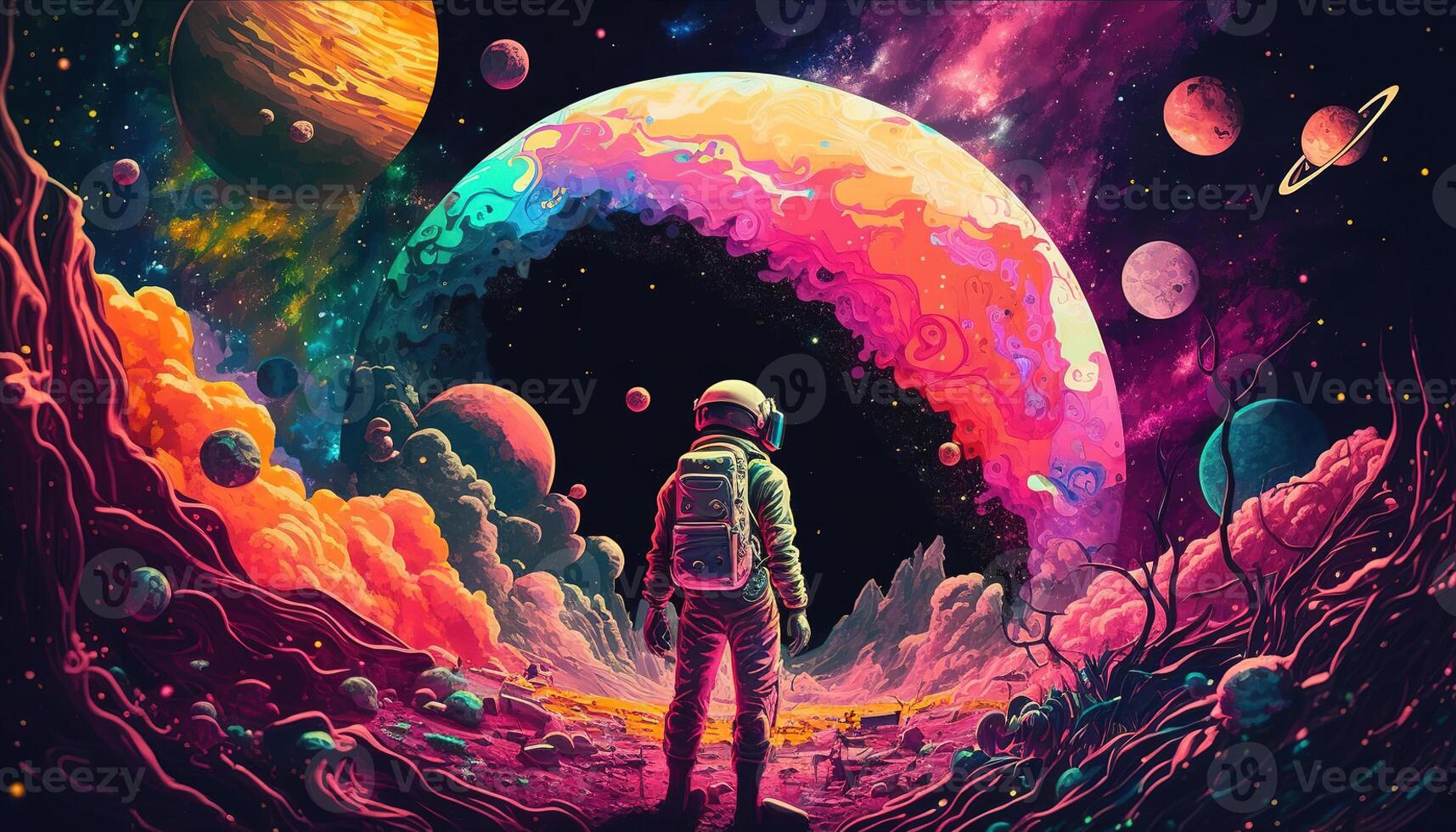 trippy outer space wallpaper