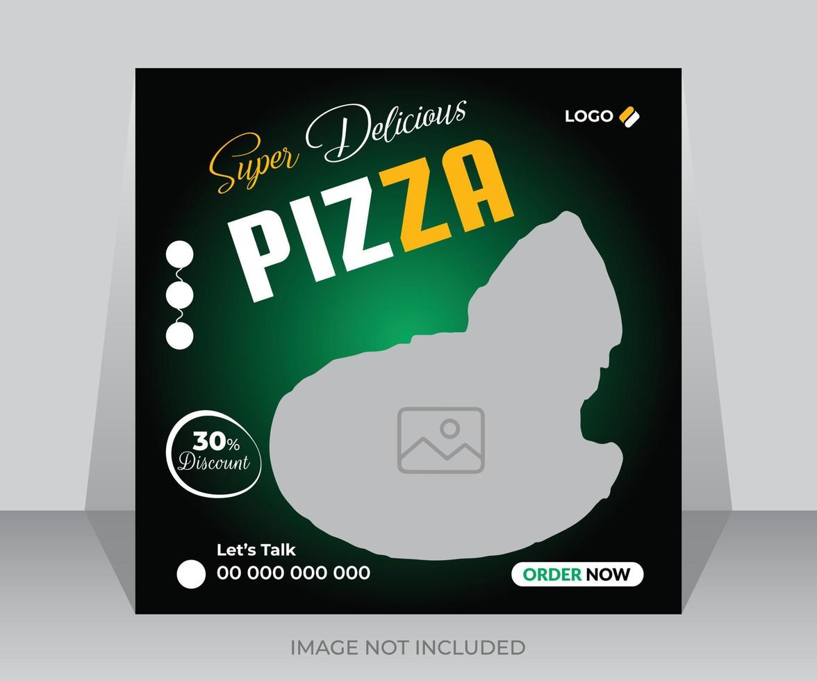 Pizza comida social medios de comunicación promoción y instagram bandera enviar modelo diseño vector