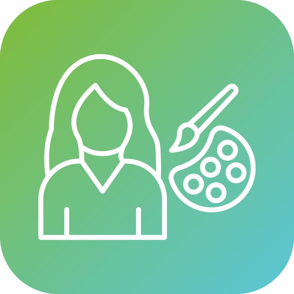 Artist Female Vector Icon Style