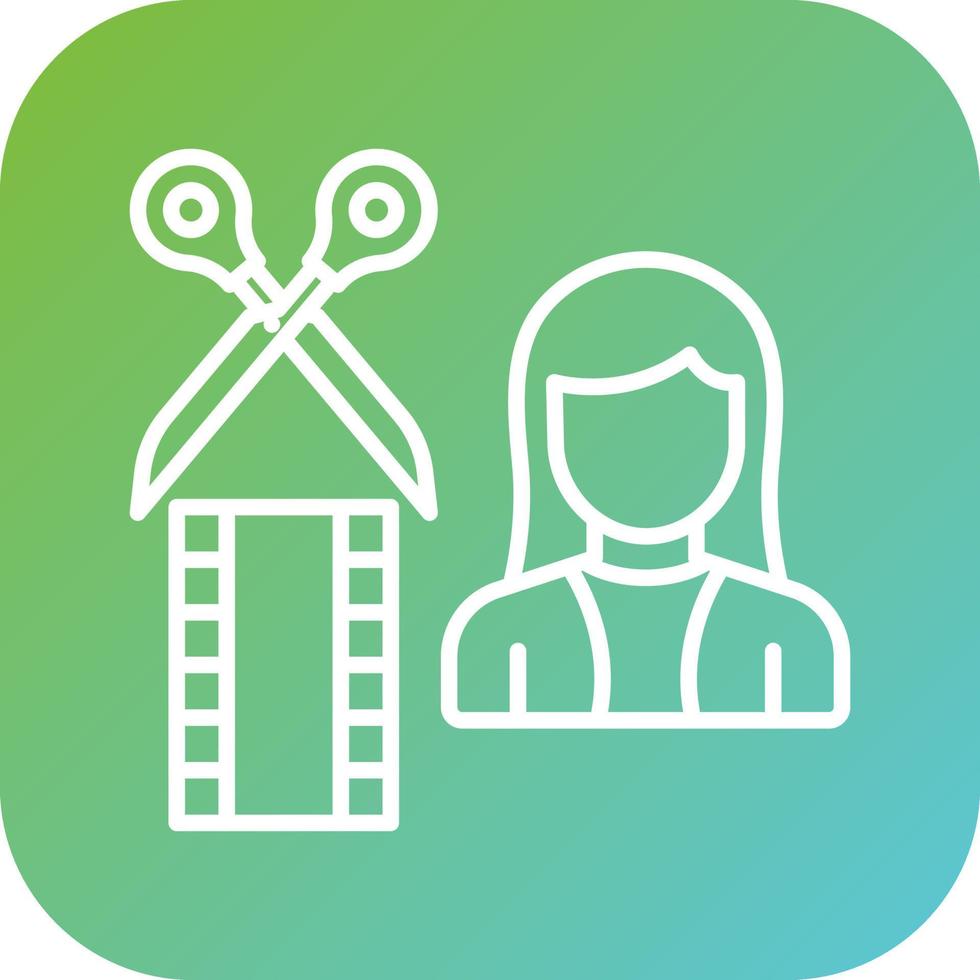 Film Editor Female Vector Icon Style