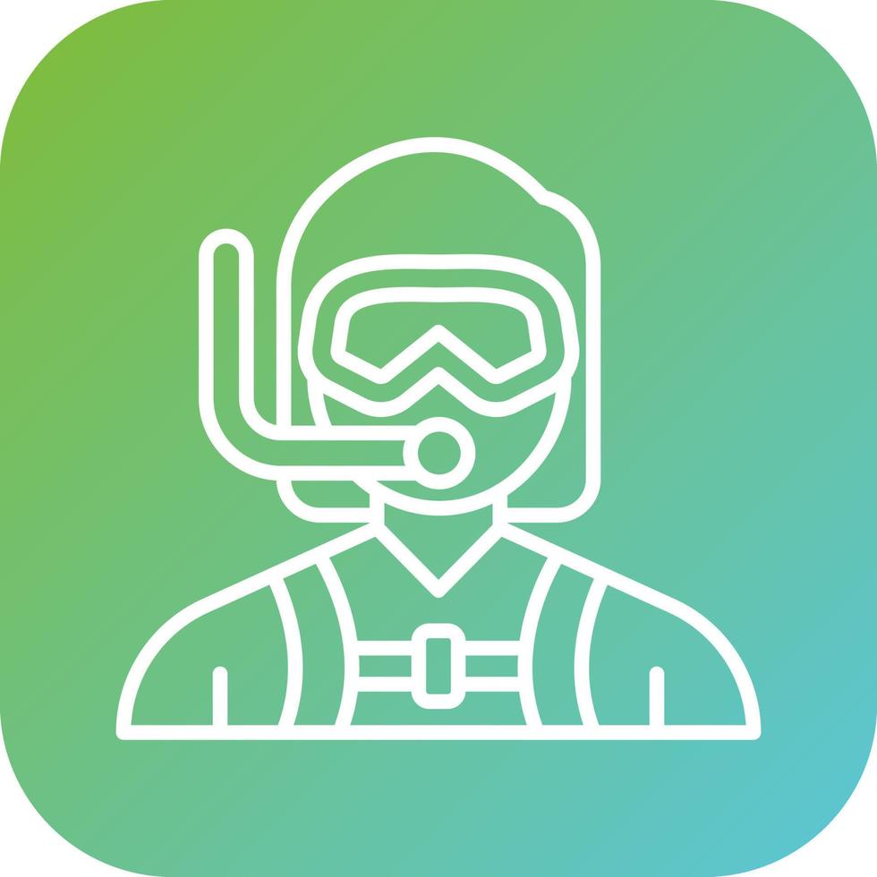 Diver Female Vector Icon Style