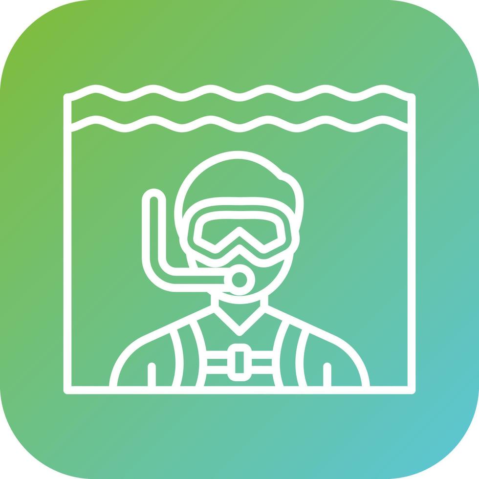 Open Water Diving Vector Icon Style