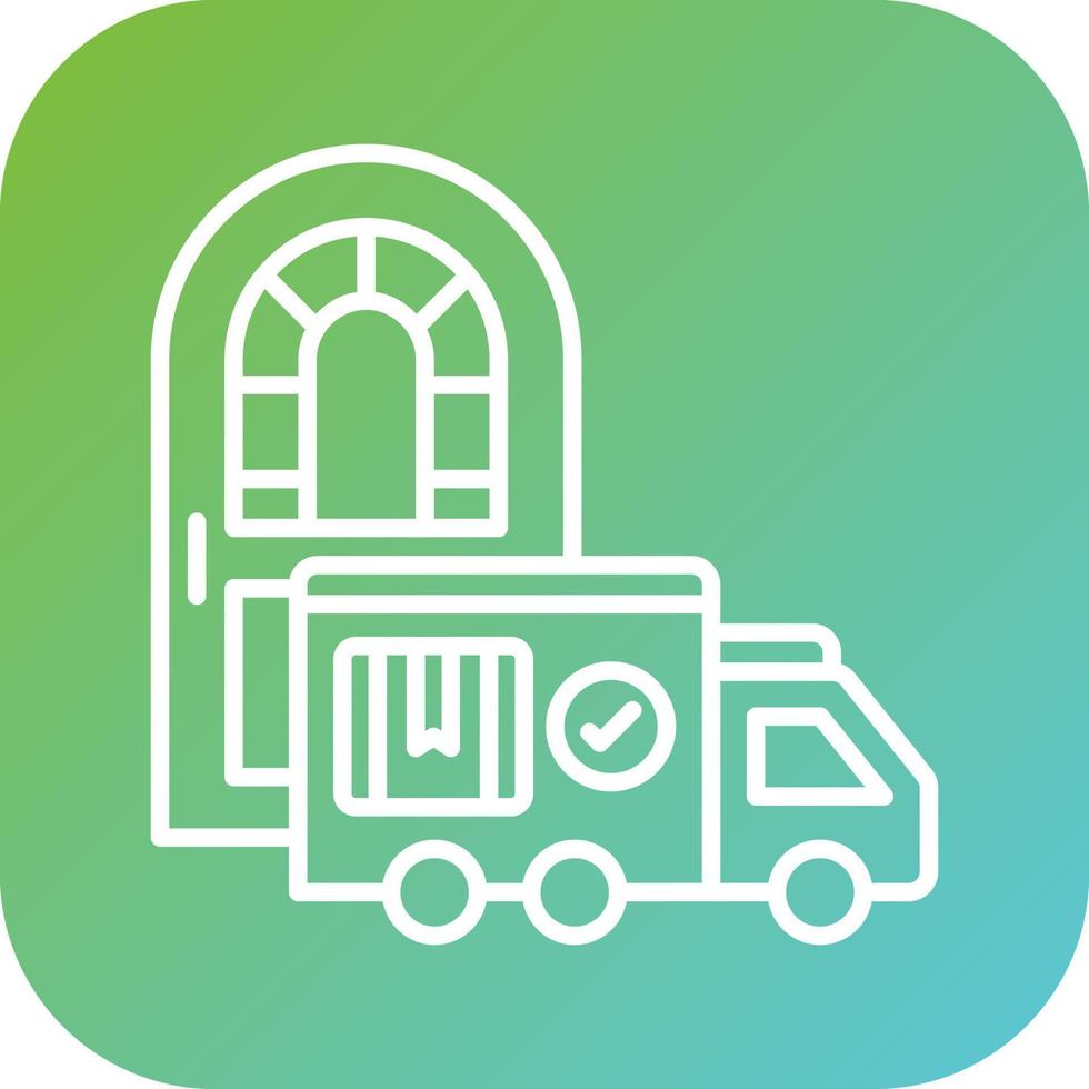 Delivery On Doorstep Vector Icon Style