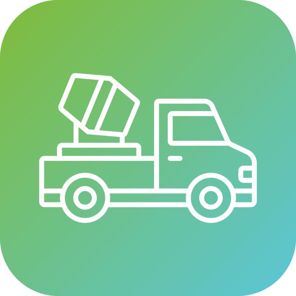 Concrete Mixer Vector Icon Style