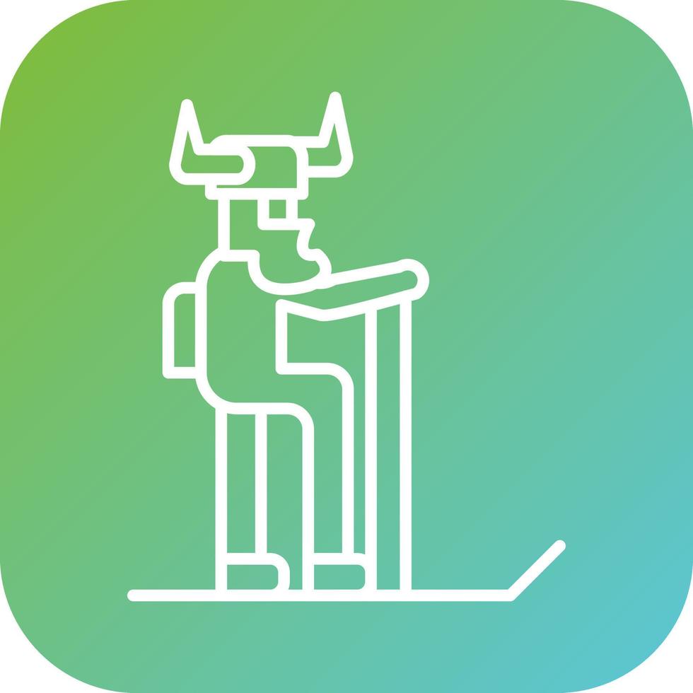 Viking Skiing Vector Icon Style