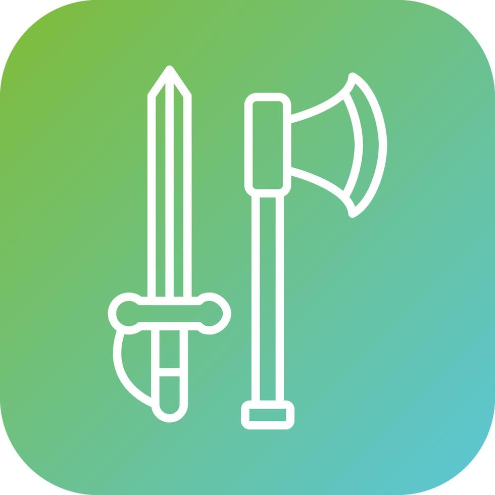 Axe And Sword Vector Icon Style