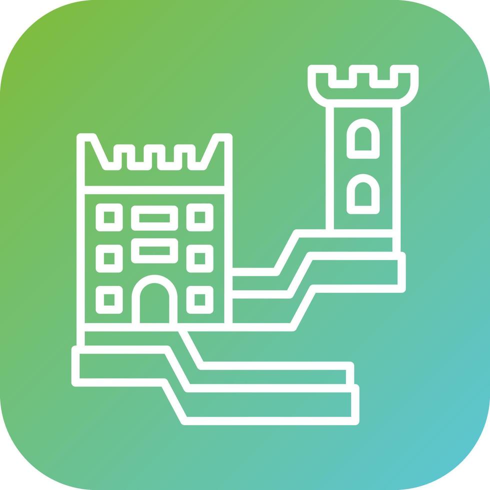 Great Wall of China Vector Icon Style