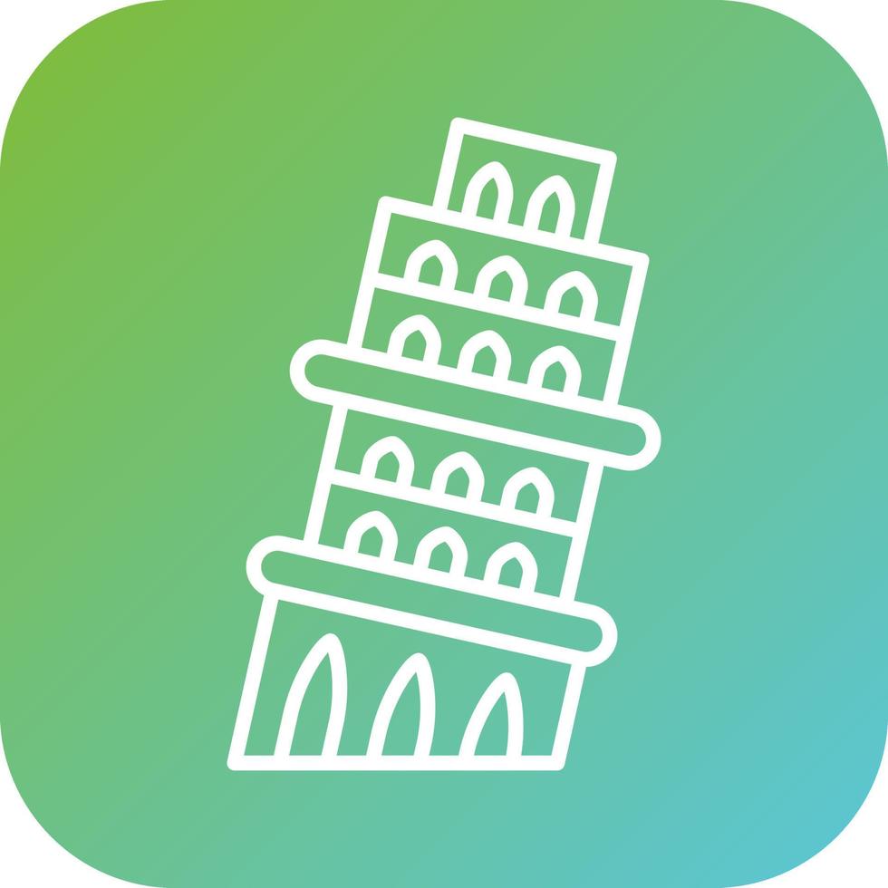 Pisa Tower Vector Icon Style