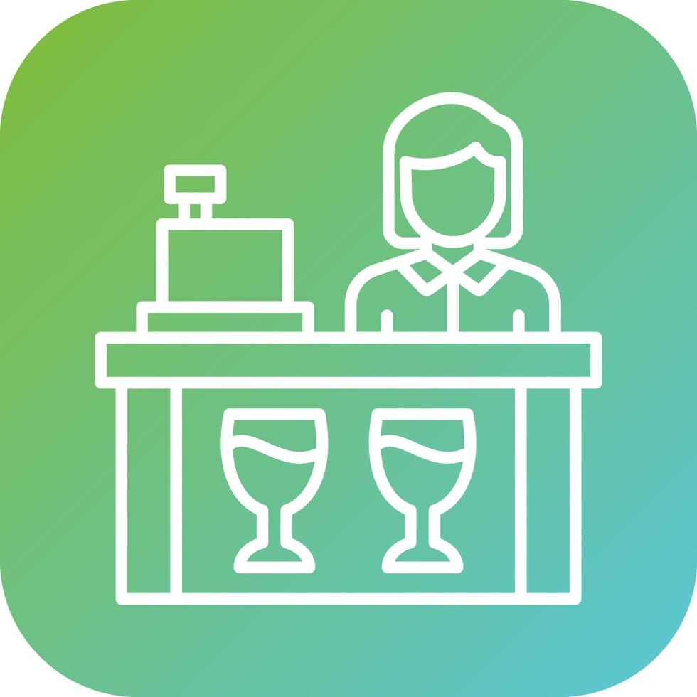Bar Cashier Vector Icon Style