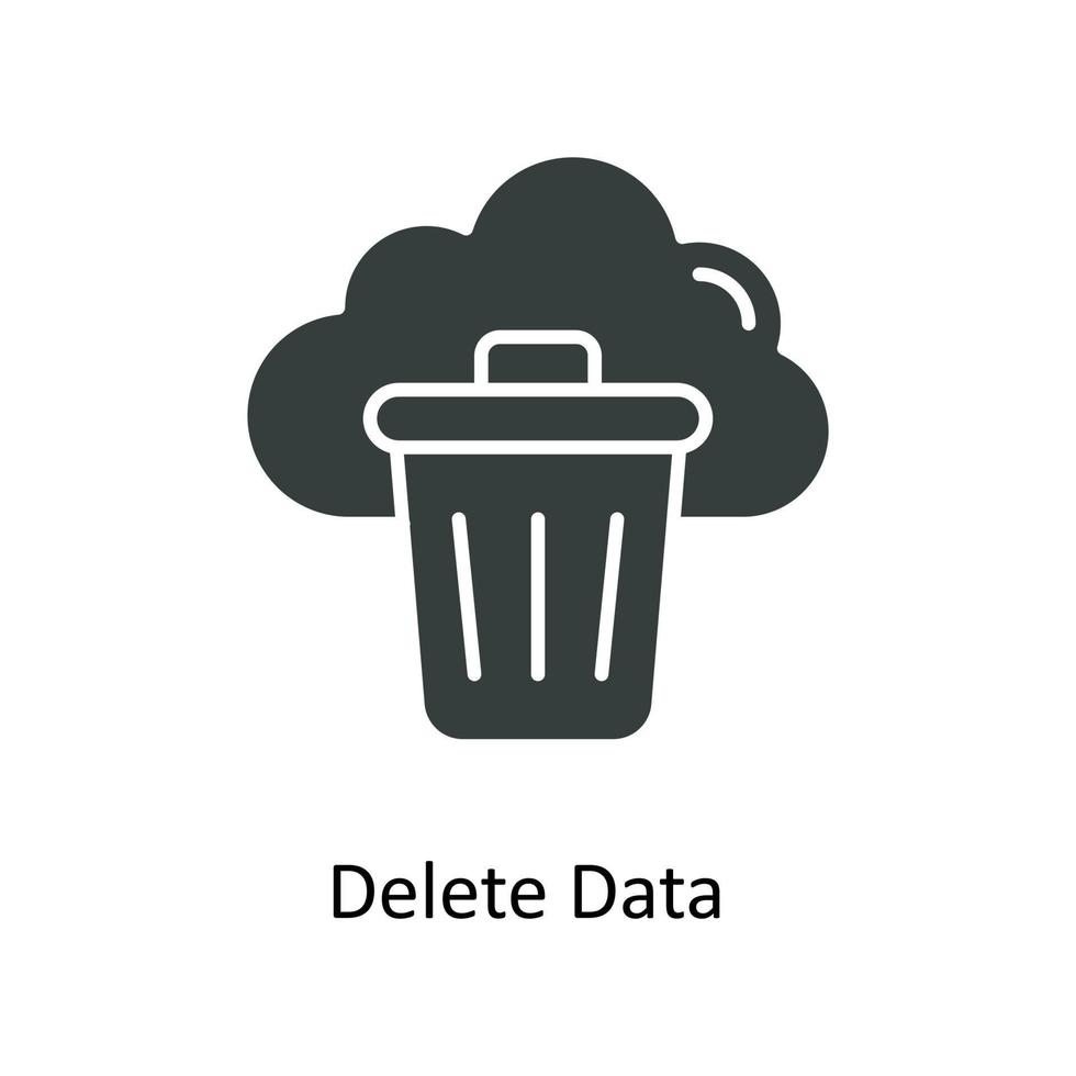 Delete Data Vector  Solid Icons. Simple stock illustration stock