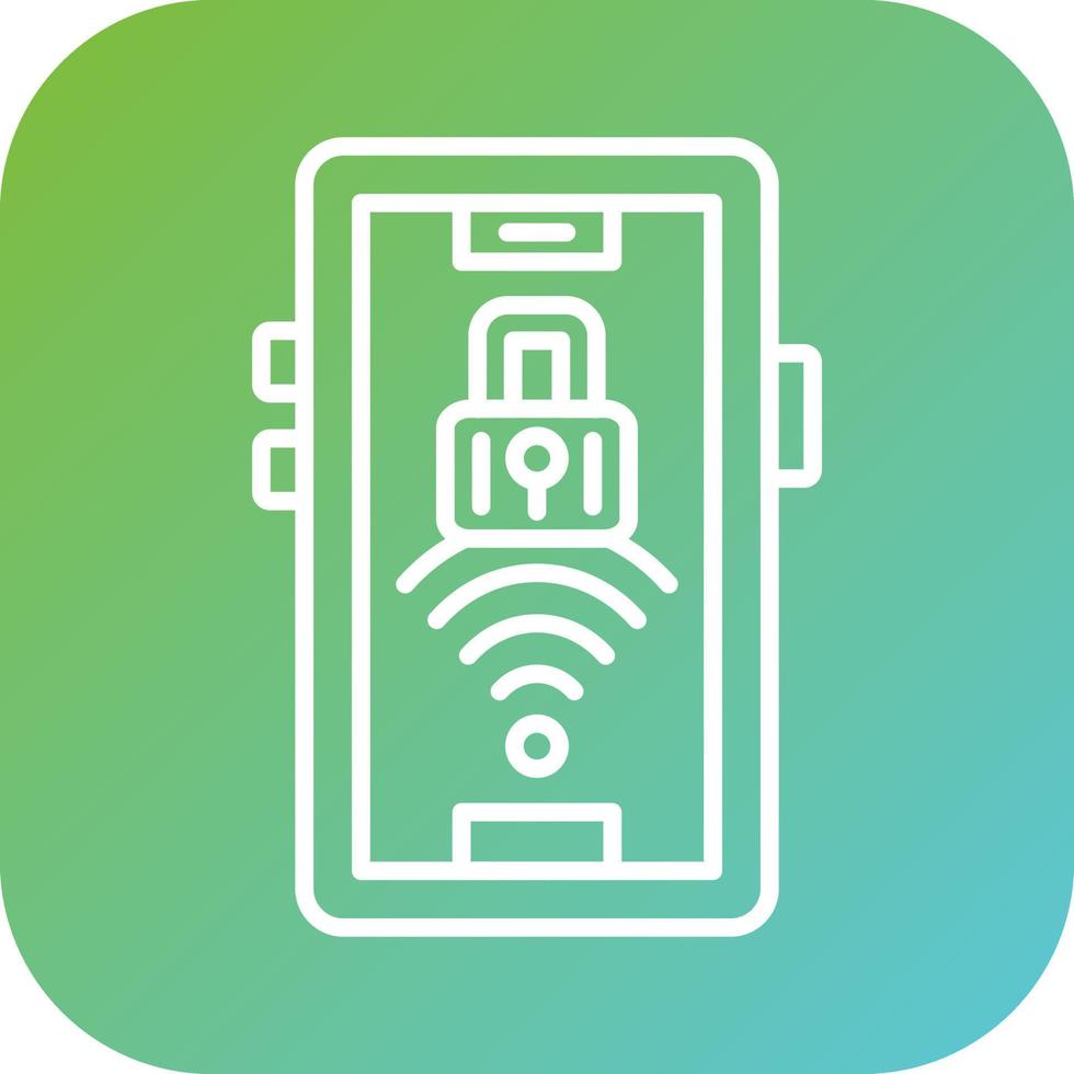Signal Wifi 4 Bar Lock Vector Icon Style
