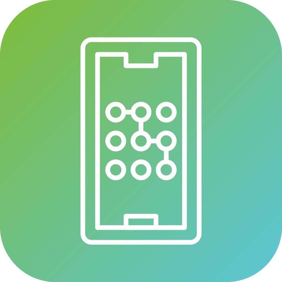 Mobile Pattern Lock Vector Icon Style