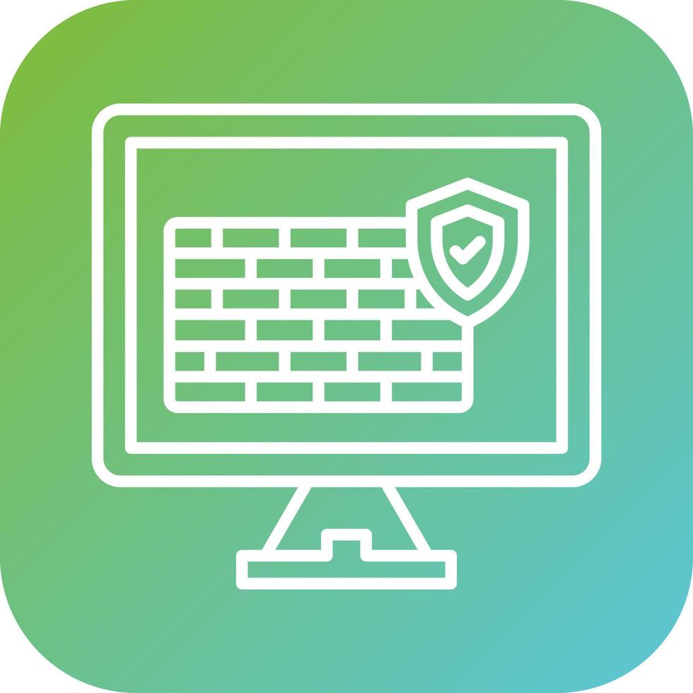 Computer Firewall Vector Icon Style