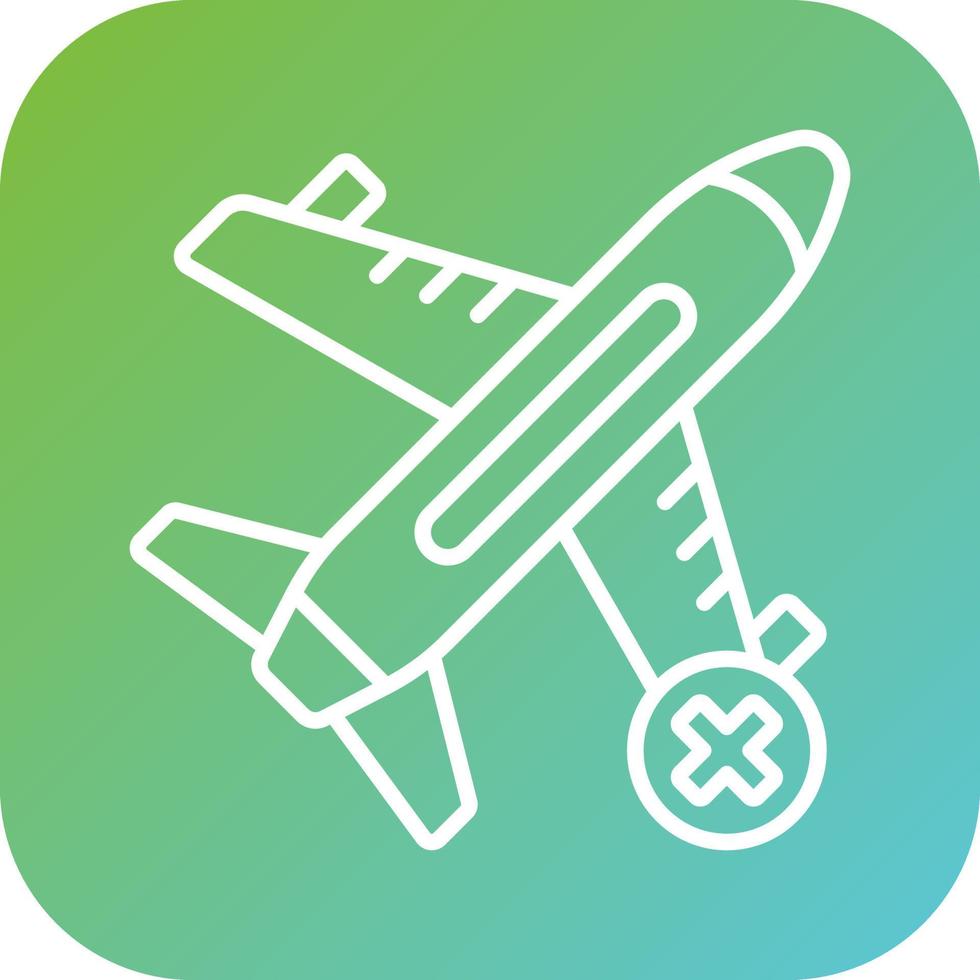 Cancelled Flight Vector Icon Style