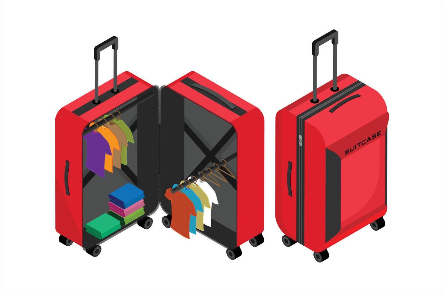 Isometric Suitcase Icon vector