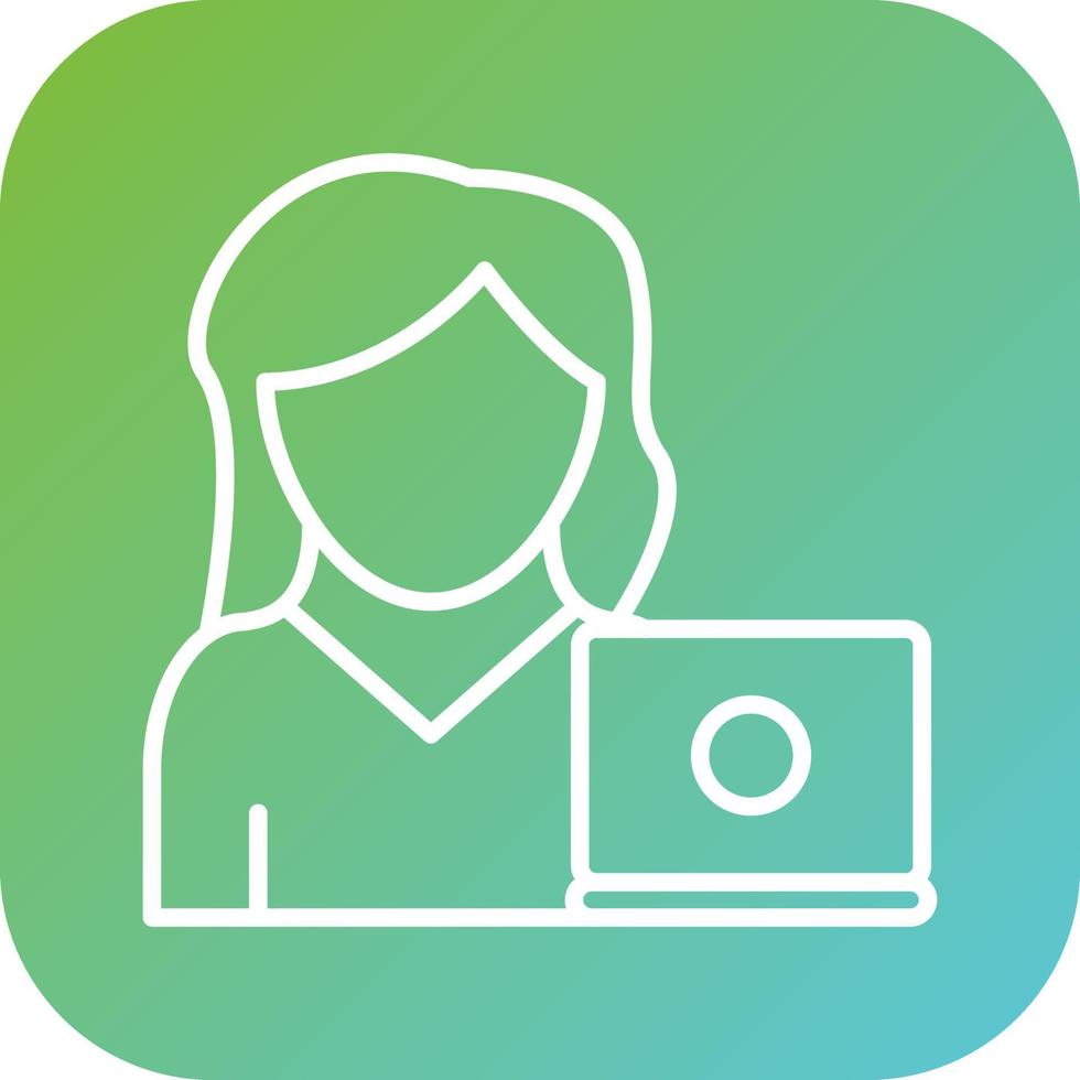 Freelancer Female Vector Icon Style