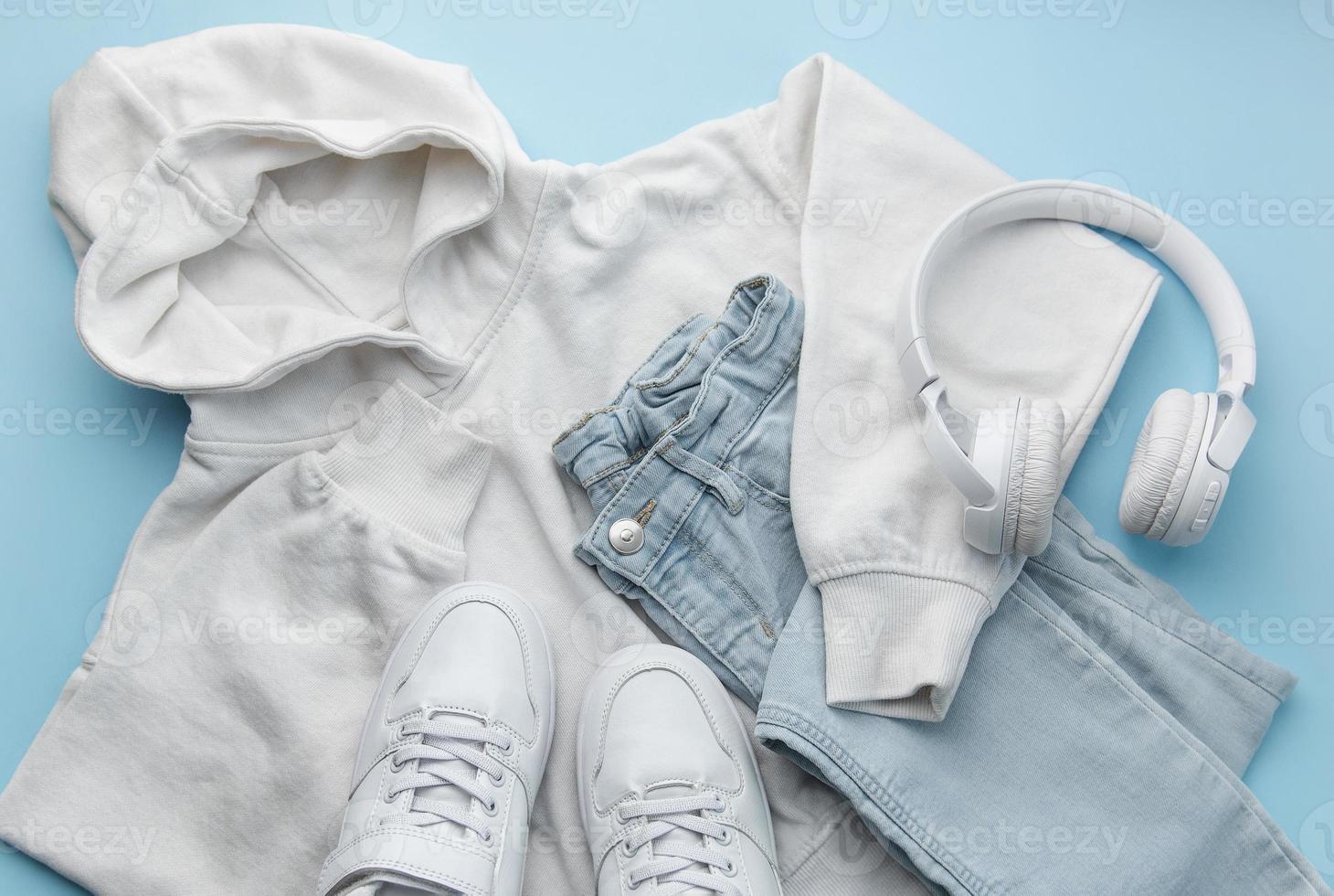 Set of  casual clothes and accessories photo